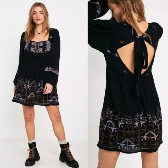 NWT Free People Rhiannon Babydoll Embroidered Dress - Picture 1 of 7